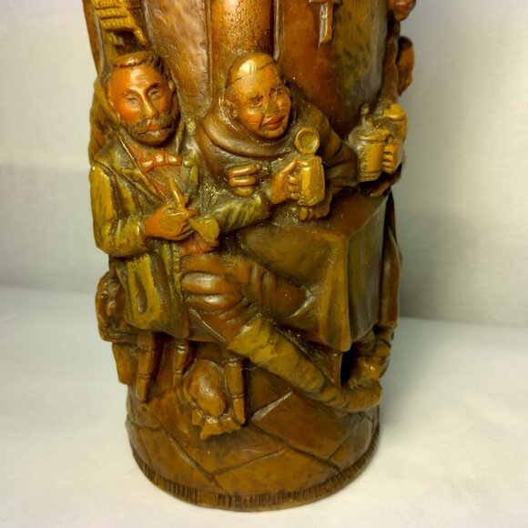 Walldurn Baden Johan Gunter Pillar Candle Carved Trappist Monks Brewery Beer Keg - Picture 6 of 15